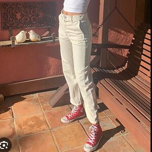 Urban outfitters BDG Jet high waisted carpenter jean - ivory size 24